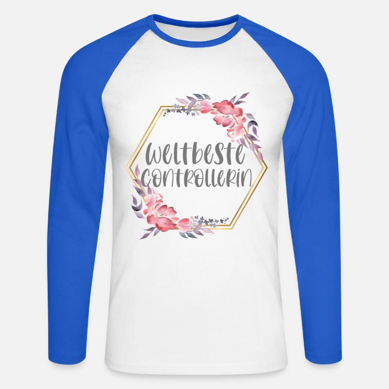 Controllerin Controlling Beruf Geschenk - Unisex Baseballshirt langarm - Weiß/Royalblau