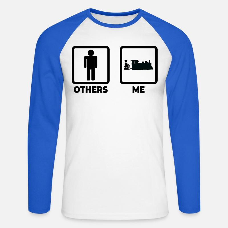 Leben eines Eisenbahners - Unisex Baseballshirt langarm - Weiß/Royalblau
