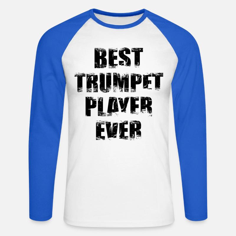 Bester Trompeter - Unisex Baseballshirt langarm - Weiß/Royalblau