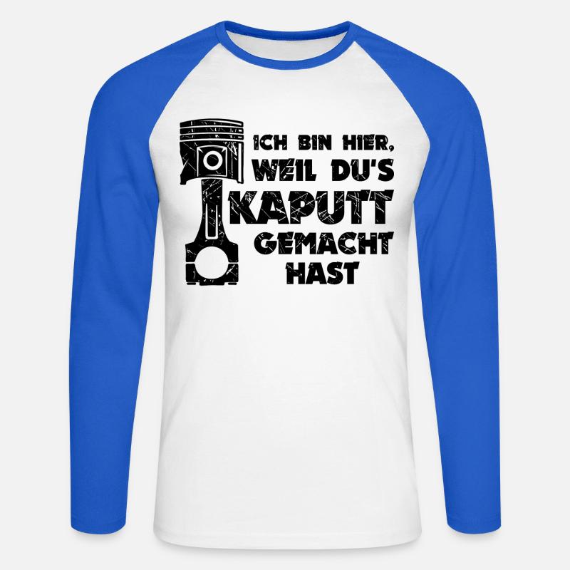 Workaholic Statement Job Arbeiter Mechaniker - Unisex Baseballshirt langarm - Weiß/Royalblau