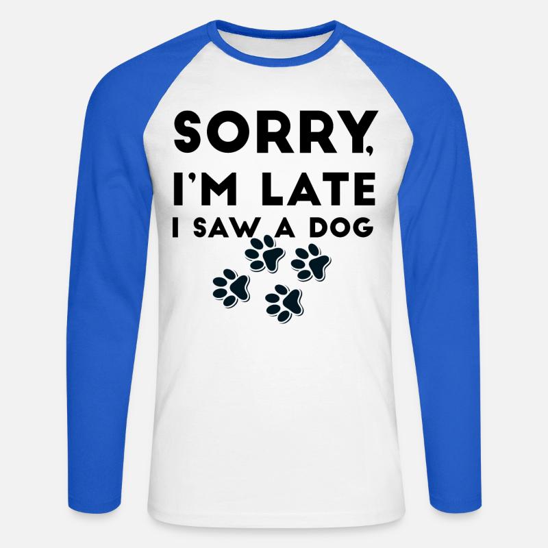 Pawprint Quartet Outline - Unisex Long Sleeve Baseball T-Shirt - white/royal blue