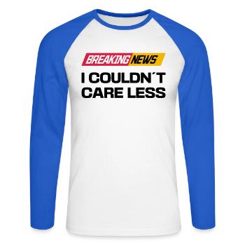 Gleichgülti Egal Statement Ist Mir Wurscht - Unisex Baseballshirt langarm - Weiß/Royalblau - Vorne - Nik (191cm)