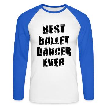 Meilleur danseur de ballet de tous les temps - T-shirt baseball manches longues Homme - blanc/bleu royal - Devant - Nik (191cm)