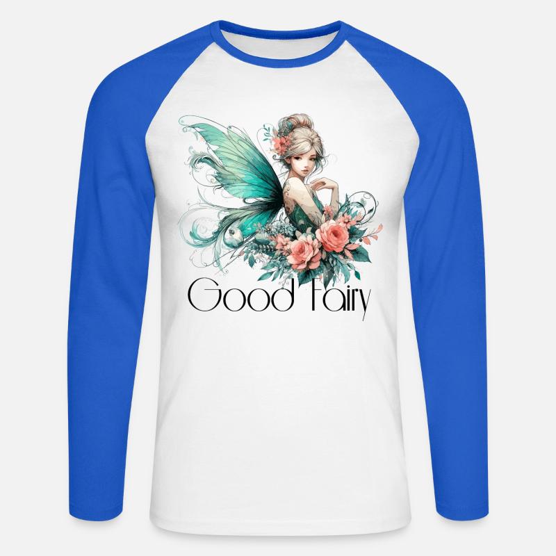 Gute Fee Geschenk - Unisex Baseballshirt langarm - Weiß/Royalblau