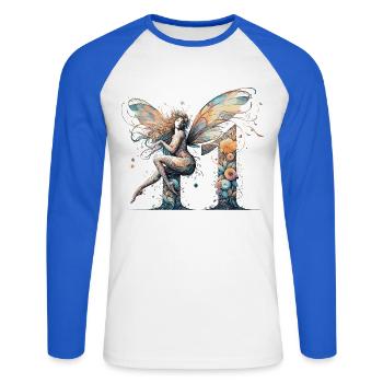 11 Jahre Fee Elfe Geburtstag Geschenk - Unisex Baseballshirt langarm - Weiß/Royalblau - Vorne - Nik (191cm)