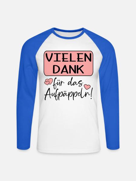 GUTE BESSERUNG - AUFPÄPPELN - Unisex Baseballshirt langarm - Weiß/Royalblau