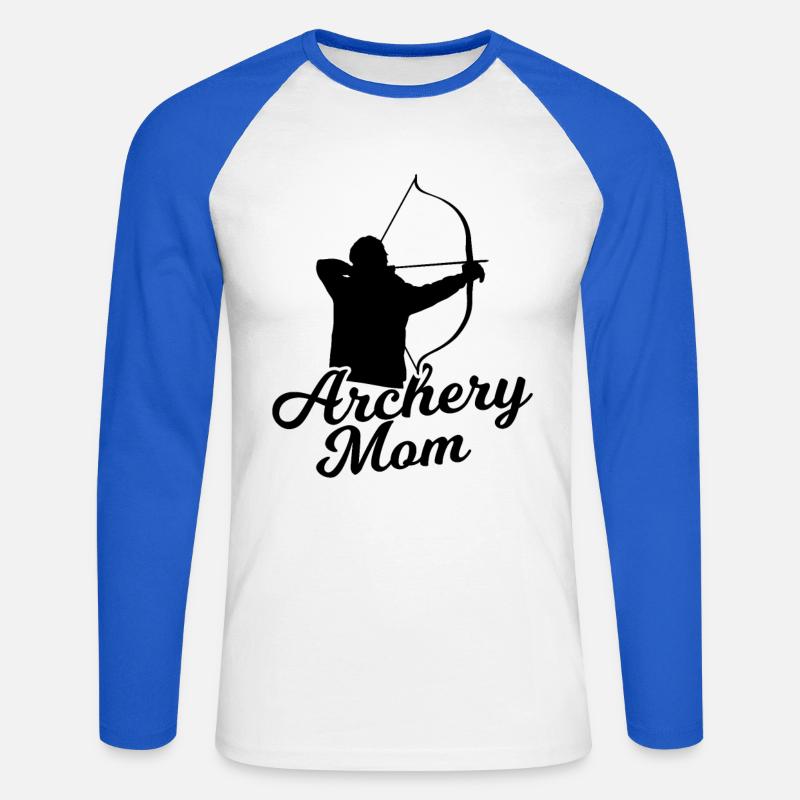Bogenschießen Mutter - Unisex Baseballshirt langarm - Weiß/Royalblau
