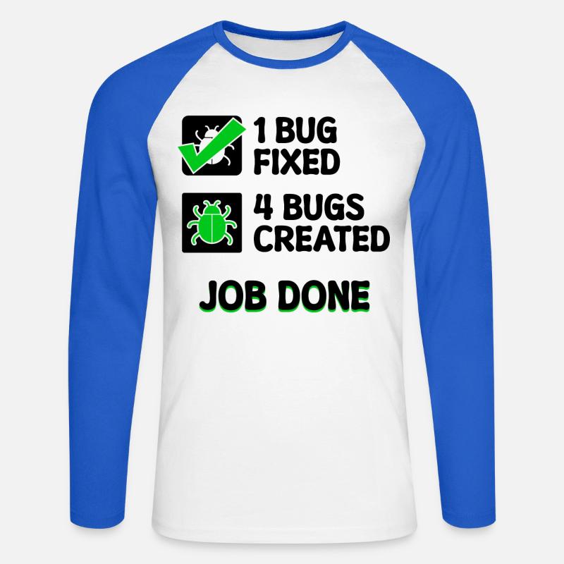 Programmierer Developer Bugfixing Bugs Skripting - Unisex Baseballshirt langarm - Weiß/Royalblau