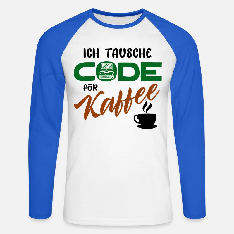 Programmer Software Developer Code - Unisex Long Sleeve Baseball T-Shirt - white/royal blue