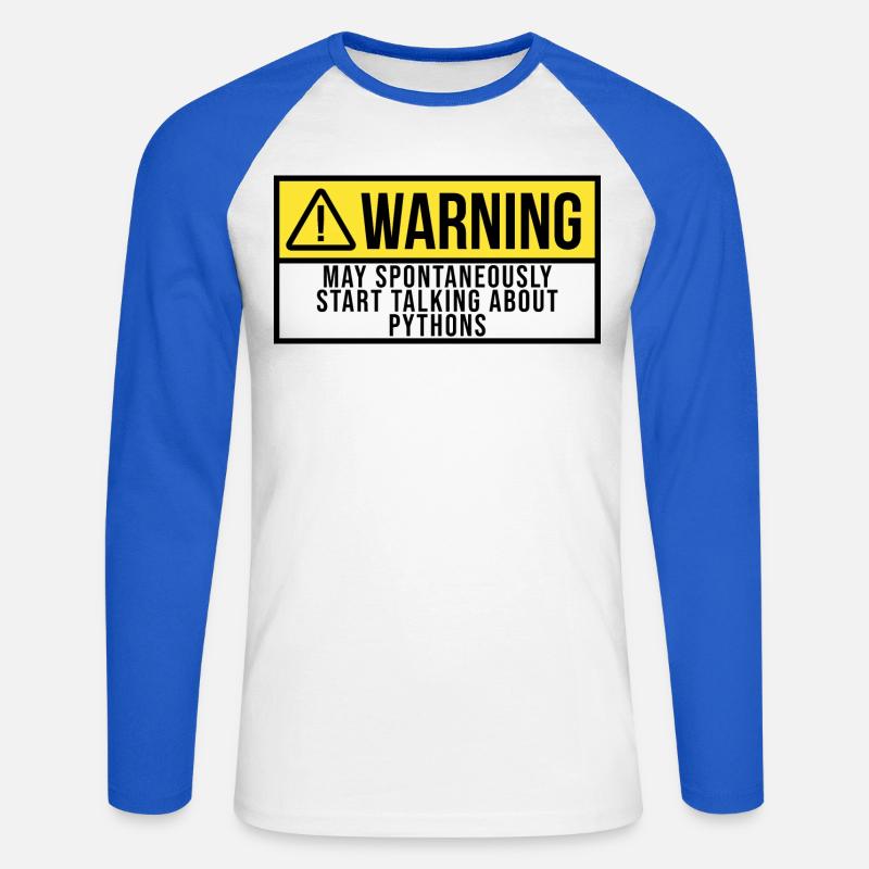 Python - Unisex Long Sleeve Baseball T-Shirt - white/royal blue