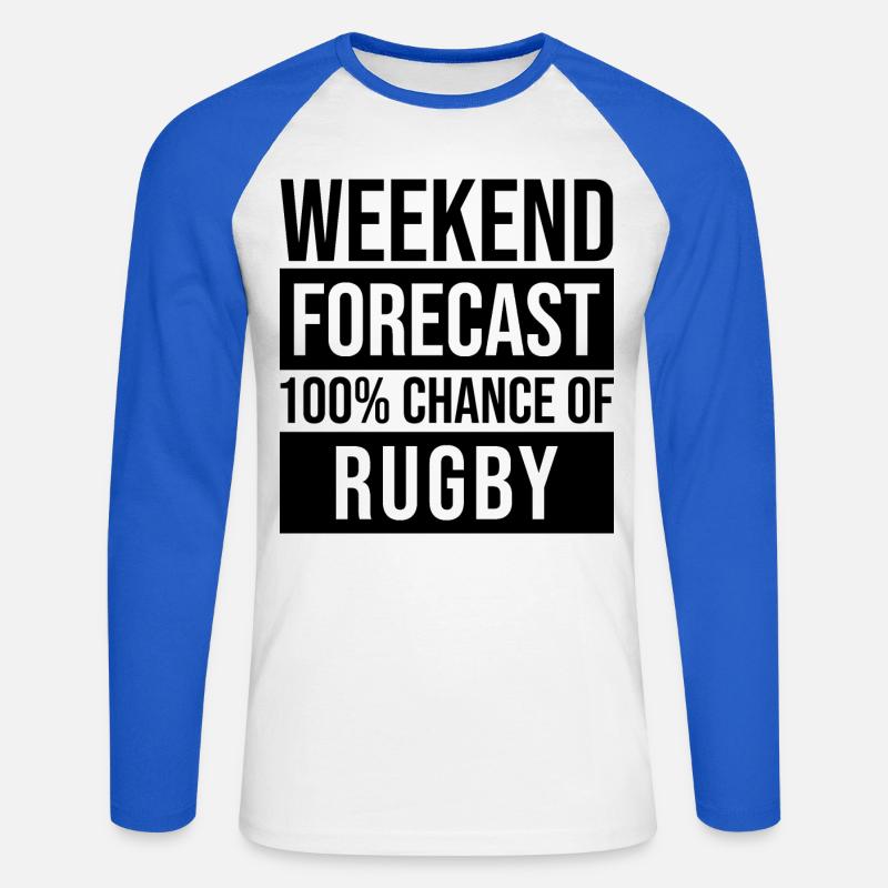 Rugby - Unisex Long Sleeve Baseball T-Shirt - white/royal blue