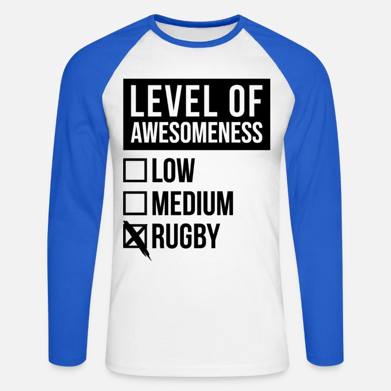 Rugby - Unisex Long Sleeve Baseball T-Shirt - white/royal blue