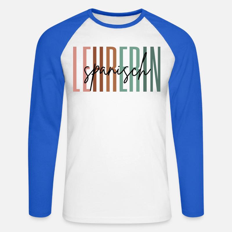 Lehrerin Spanisch Spanischlehrerin Geschenk - Unisex Baseballshirt langarm - Weiß/Royalblau