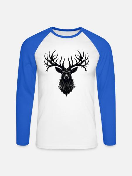Horns of Darkness - Unisex Baseballshirt langarm - Weiß/Royalblau