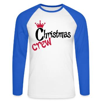 Christmas - Unisex Long Sleeve Baseball T-Shirt - white/royal blue - Front - Nik (191cm)
