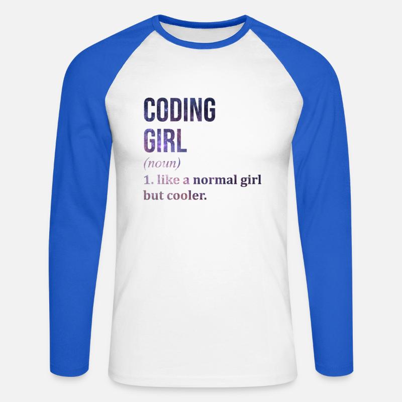 Codierung Codierung Codierung - Unisex Baseballshirt langarm - Weiß/Royalblau