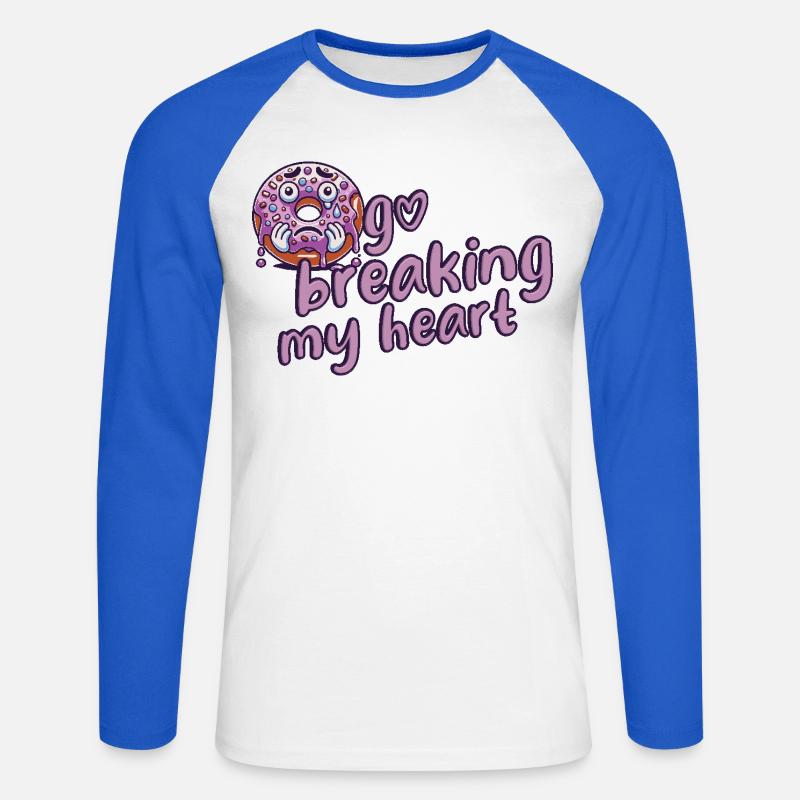Donut - Unisex Baseballshirt langarm - Weiß/Royalblau