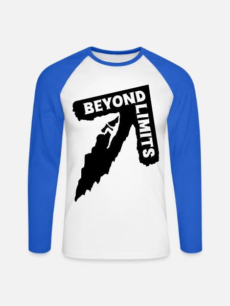 Beyond Limits - Climber [Schwarz] - Unisex Baseballshirt langarm - Weiß/Royalblau