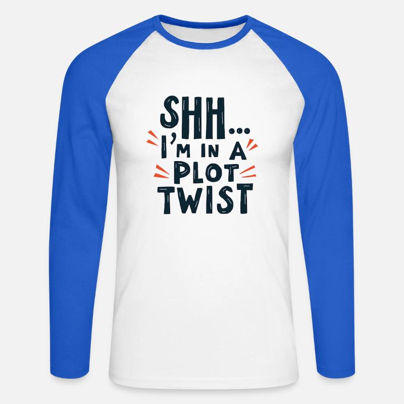 Shhh... I'm in a Plot Twist - Unisex Baseballshirt langarm - Weiß/Royalblau