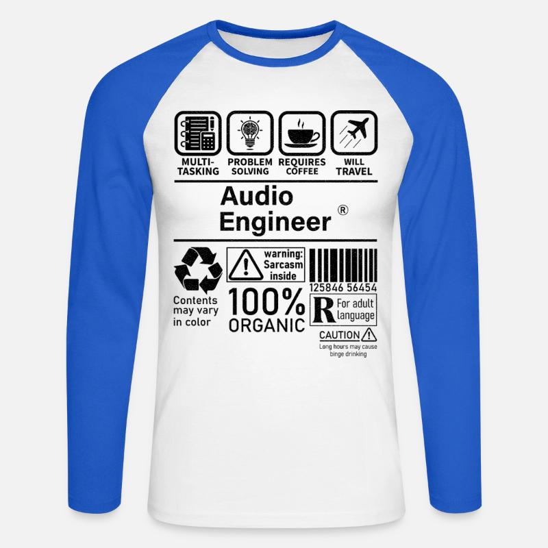 Audio Engineer multi tasking problem solving - Unisex Baseballshirt langarm - Weiß/Royalblau