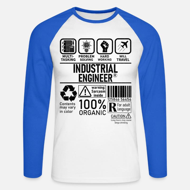 Industrial Engineer multi tasking problem solving - Unisex Baseballshirt langarm - Weiß/Royalblau