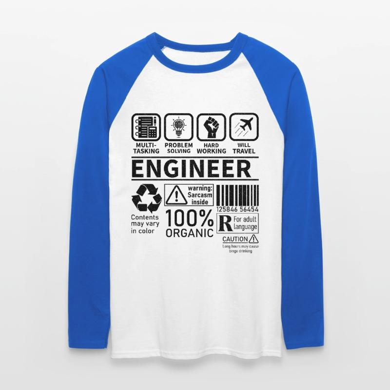 engineer multi tasking problem solving working Unisex Long Sleeve Baseball T-Shirt