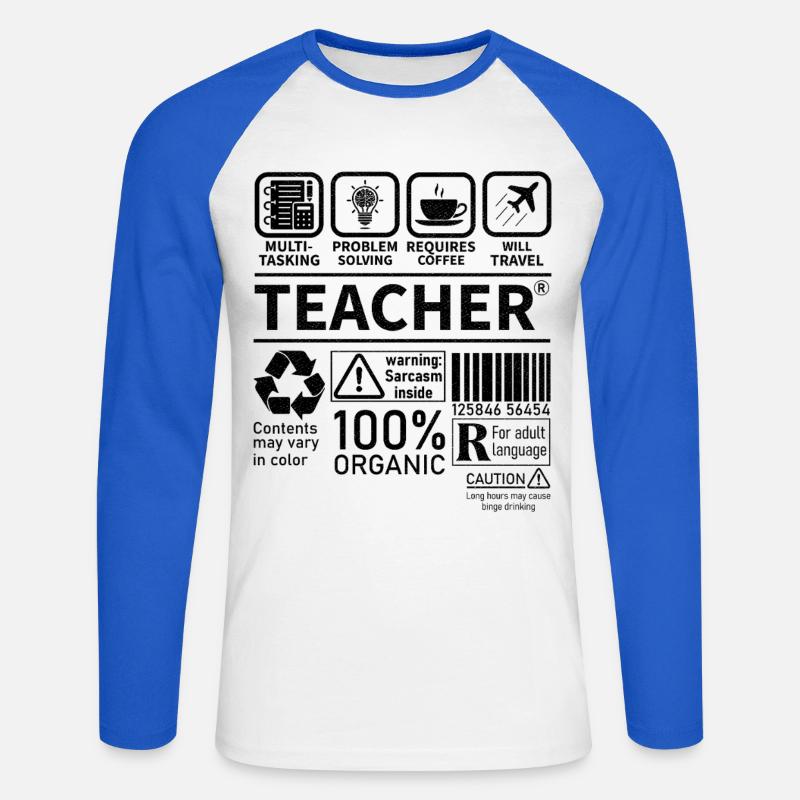 Teacher multi tasking problem solving requires - Unisex Baseballshirt langarm - Weiß/Royalblau