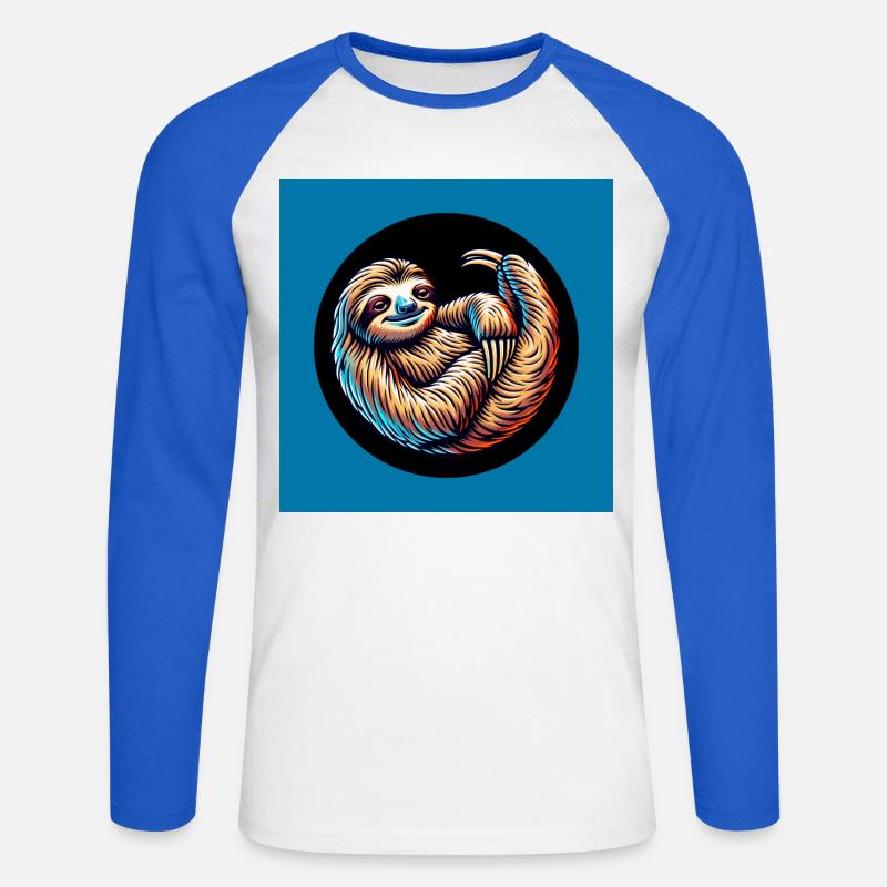 Cool bleiben immer mit der Ruhe - Unisex Baseballshirt langarm - Weiß/Royalblau