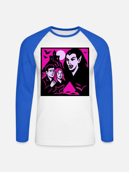 Vampire Countess - Unisex Long Sleeve Baseball T-Shirt - white/royal blue