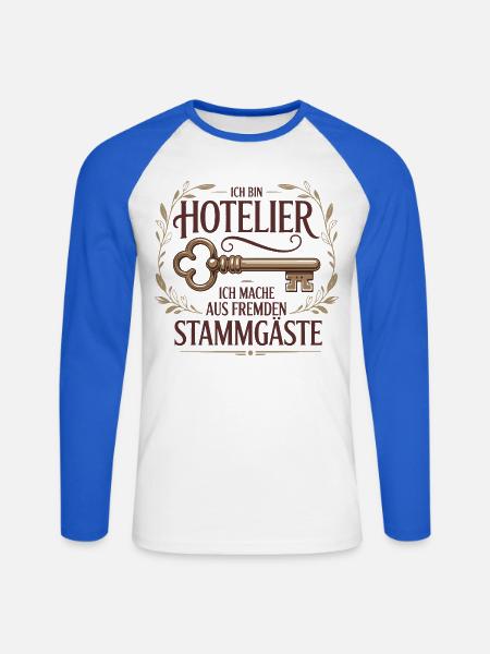 Hotelier saying funny - Unisex Long Sleeve Baseball T-Shirt - white/royal blue