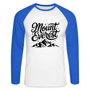 Mount Everest - Souvenir Design - Unisex Long Sleeve Baseball T-Shirt - white/royal blue - Front - Nik (191cm)