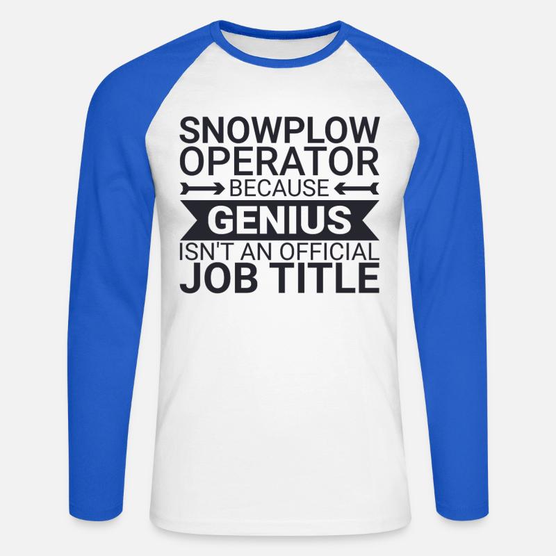Snowplow Operator Genius Schneepflugfahrer - Unisex Baseballshirt langarm - Weiß/Royalblau