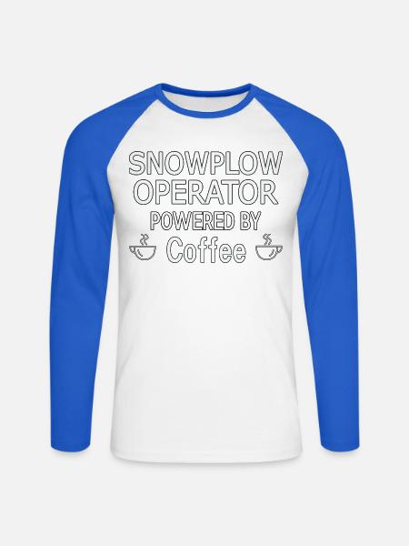 Snowplow Operator Powered Coffee Schneepflugfahrer - Unisex Baseballshirt langarm - Weiß/Royalblau