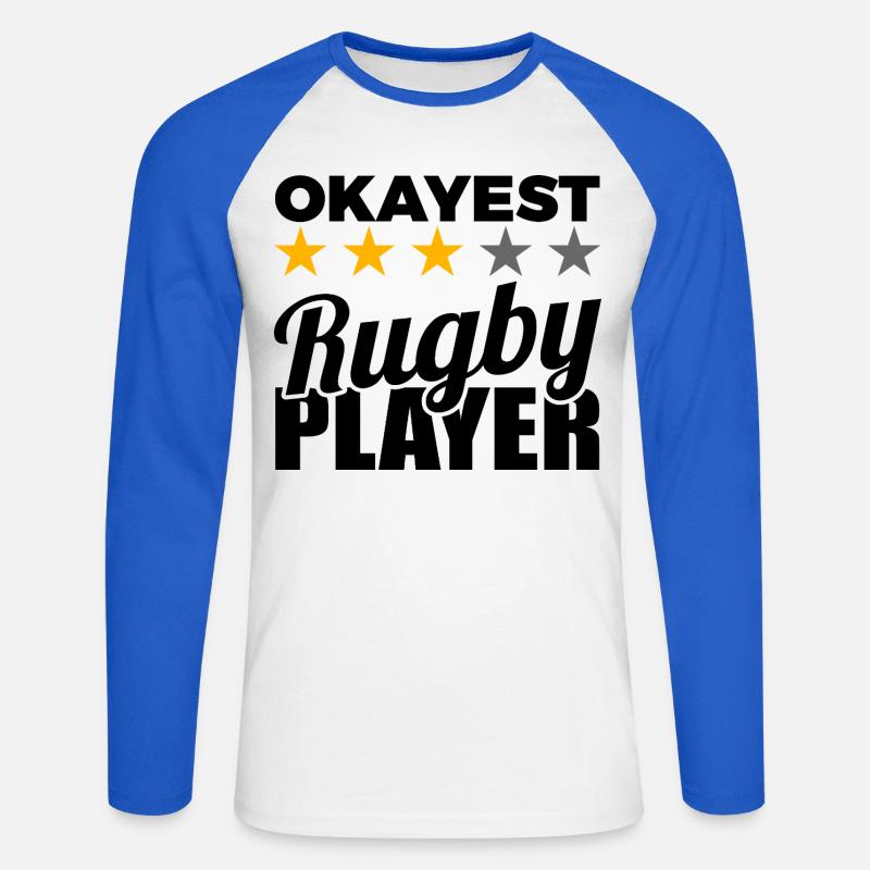 Rugby Player - Unisex Long Sleeve Baseball T-Shirt - white/royal blue