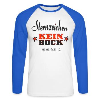 Sternchen Kein Bock Jahreskalender - Unisex Baseballshirt langarm - Weiß/Royalblau - Vorne - Nik (191cm)