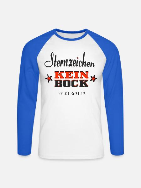 Sternchen Kein Bock Jahreskalender - Unisex Baseballshirt langarm - Weiß/Royalblau