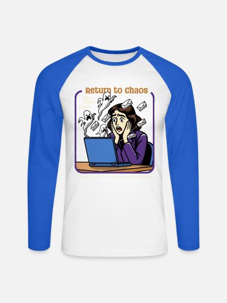 Rückkehr ins Chaos - Unisex Baseballshirt langarm - Weiß/Royalblau