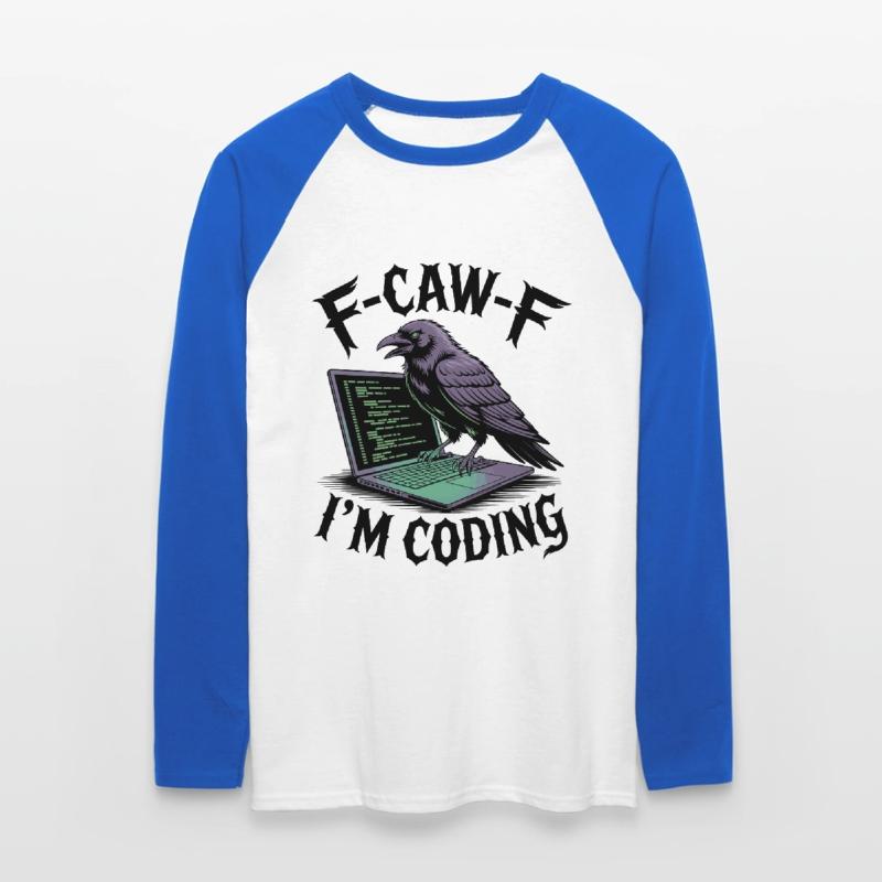 RabenCoder: Code Raven on the laptop Unisex Long Sleeve Baseball T-Shirt