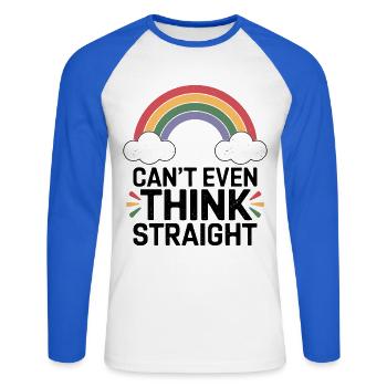 Regenbogen Wolken Jubel - Unisex Baseballshirt langarm - Weiß/Royalblau - Vorne - Nik (191cm)