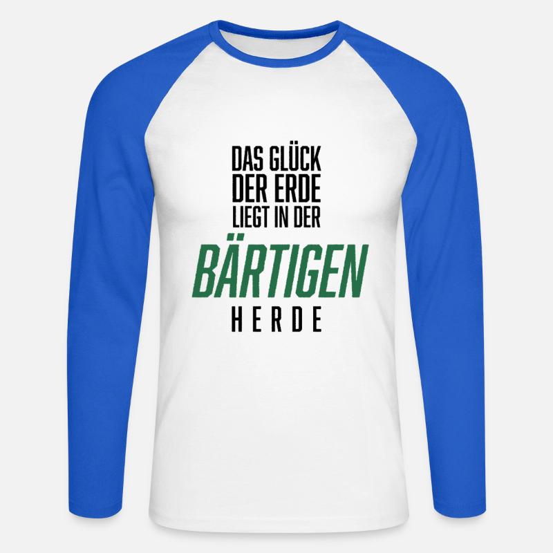 Bart, Bartträger, Lustiger Spruch, Bärtige Herde - Unisex Baseballshirt langarm - Weiß/Royalblau