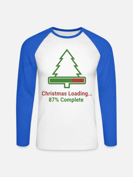 Weihnachten Loading Lustiges Design - Unisex Baseballshirt langarm - Weiß/Royalblau
