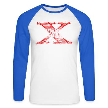 Generation X 1973 Retro - Unisex Long Sleeve Baseball T-Shirt - white/royal blue - Front - Nik (191cm)