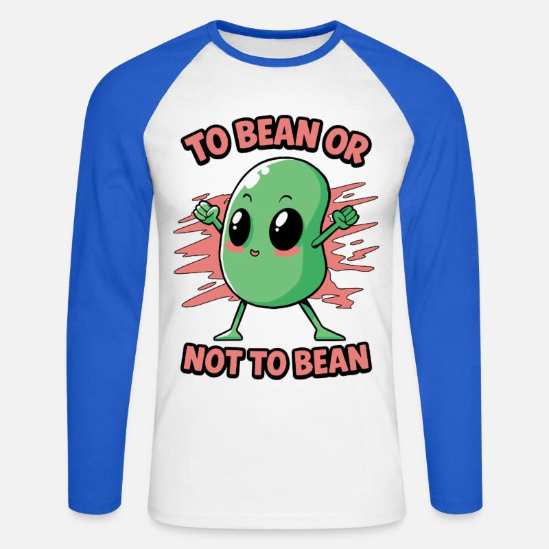 Bohne oder nicht Bohne - Unisex Baseballshirt langarm - Weiß/Royalblau