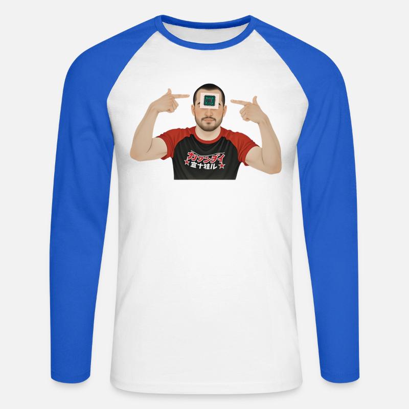 BRAIN PROCESSOR – Geek & Science-Fiction - Unisex Baseballshirt langarm - Weiß/Royalblau