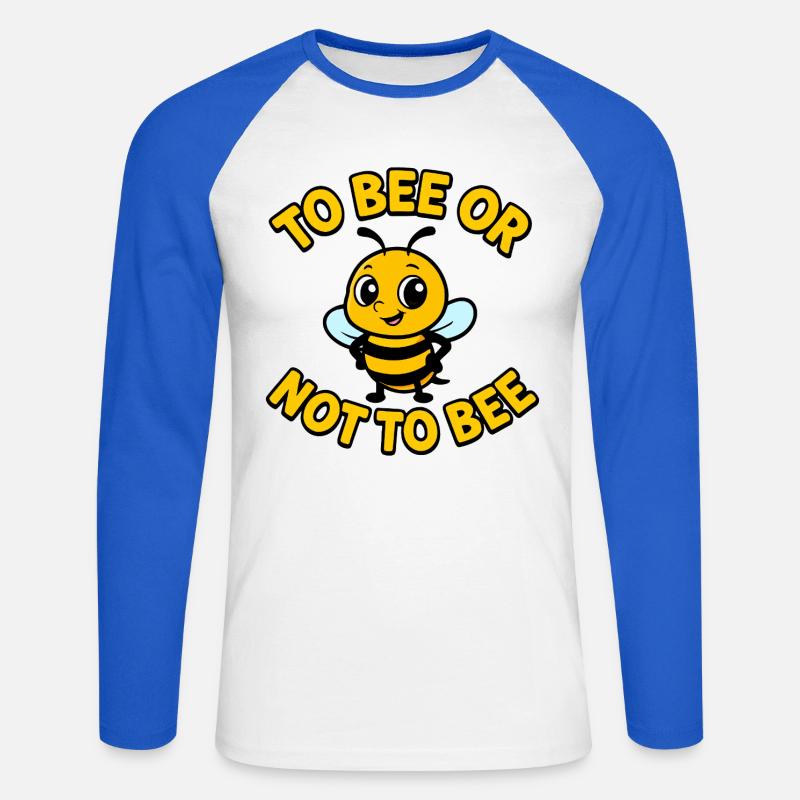 Biene oder nicht Biene - Unisex Baseballshirt langarm - Weiß/Royalblau