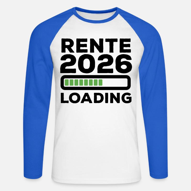Rente 2026 loading - Ruhestand - Pension - Unisex Baseballshirt langarm - Weiß/Royalblau