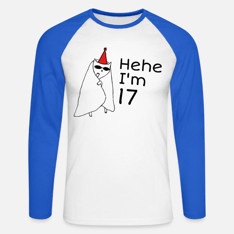 17-jähriges Jubiläum – 17-jähriges Jubiläumsgeschenk - Unisex Baseballshirt langarm - Weiß/Royalblau