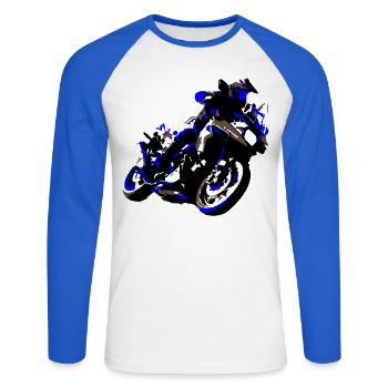 Travel Enduro - Unisex Long Sleeve Baseball T-Shirt - white/royal blue - Front - Nik (191cm)