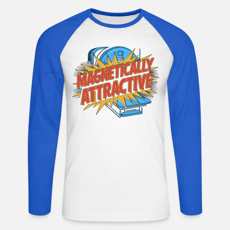 MRI Tech Magnetically Attractive MRI Technologist - Unisex Baseballshirt langarm - Weiß/Royalblau