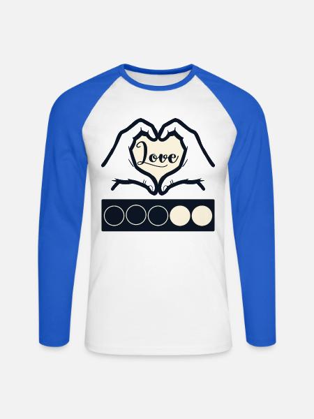 Biathlon-Liebe – Herzhände - Unisex Baseballshirt langarm - Weiß/Royalblau